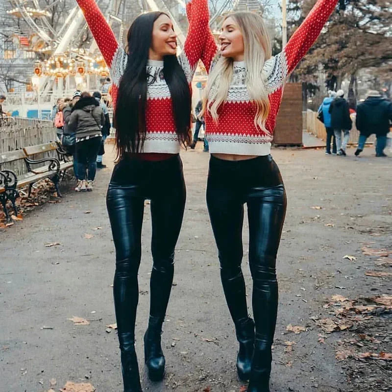 Sexy Black PU Leather Tights Women High Waist Pants High Elastic Slim Fashion Hip Liftting Leggings Skinny Plus Size Tights.