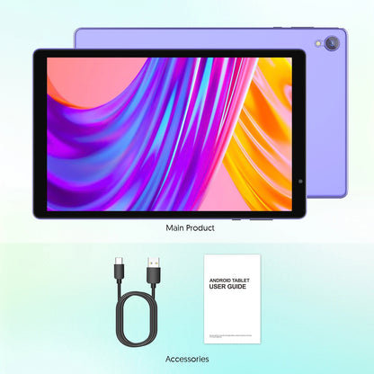 BAKEN 10-inch Android 14 Tablet, Quad-core Processor, 32GB Storage, Wi-Fi 6, Bluetooth, USB-C Port, Google Play Store (GMS).
