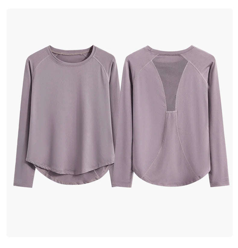 DRUR 2pcs Running Set Women Tracksuit Lightweight Loose Long Sleeve Sport Shirt Pants Sets 2 Piece Sportswear Outfit Gym Clothes.