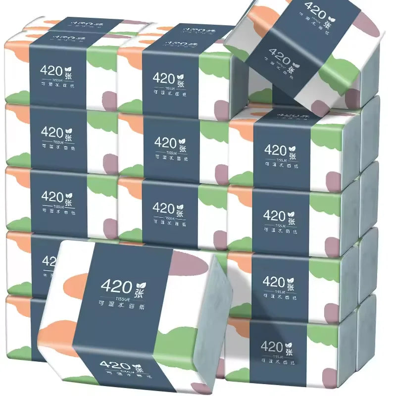 1-12 Packs Wholesale Eco Friendly Portable No Fluorescent Virgin Wooden Pulp Tissue Soft Comfortable 5 Ply Facial Tissue Paper.