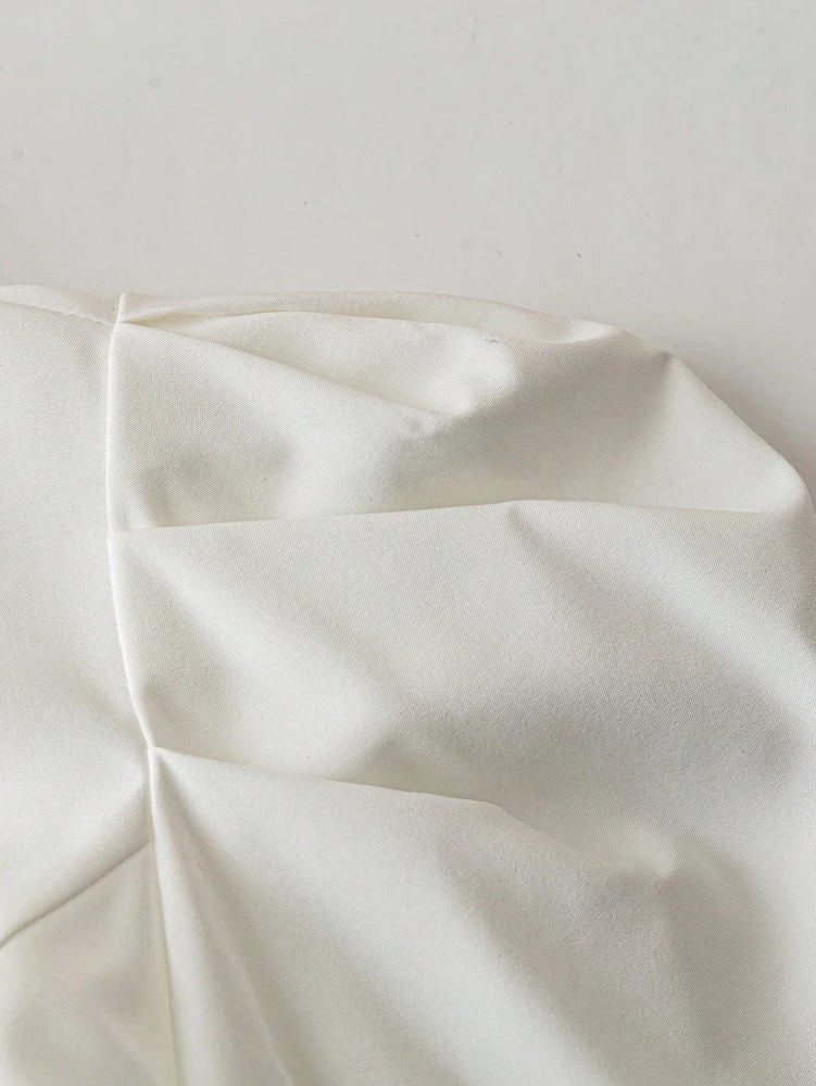 Plus Size Spring/Summer White Slim Fit Long Sleeve Shirt Solid Colour Fashionable and Versatile Office Wear Simple and Refined.