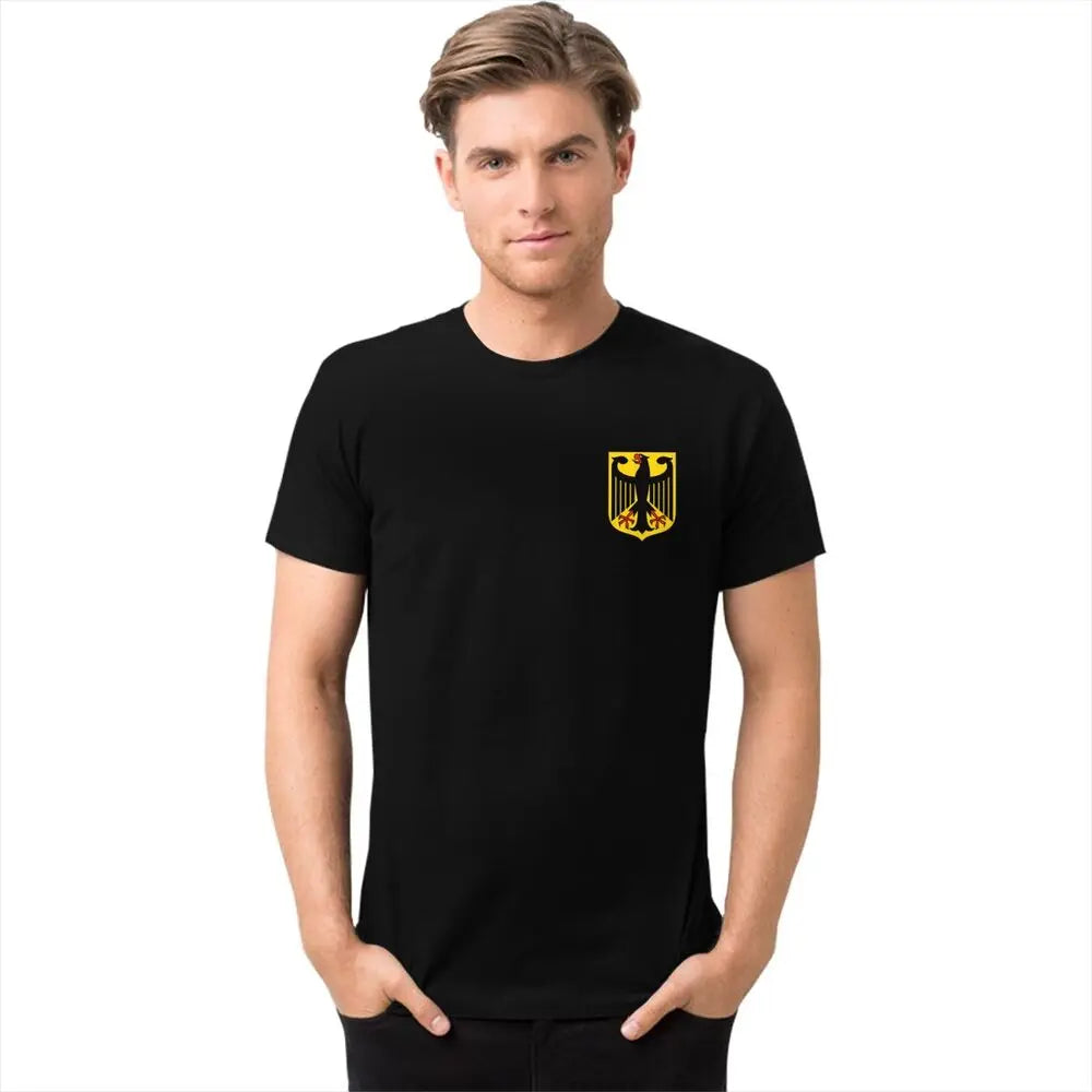 Custom Male Coat Of Arms Of Germany T Shirt Short Sleeve Cotton Tshirt T-shirt Leisure German Flag Eagle Tee Slim Fit Clothing.