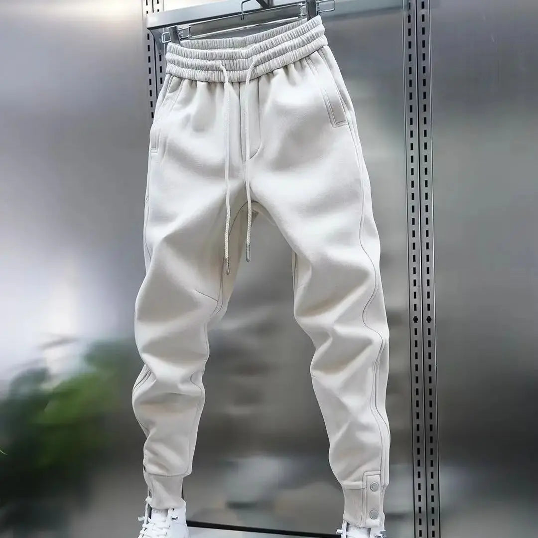 Solid Slim Fit Trousers Men's Casual Pants Loose Pockets Straight Cylinder Leggings Korean Fashion  Harajuku Sweatpants y2k pant.