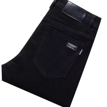 Slim Fit Stretch Business Men's Jeans Summer Trendy Thin Style Male Denim Pants Mid Waist Washed Design Casual Trousers.