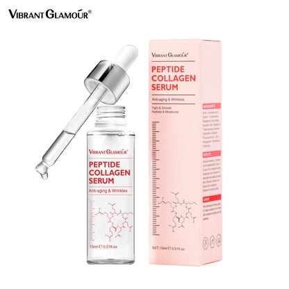 VIBRANT GLAMOUR 10PCS Peptide Collagen Face Serum Anti-Aging Moisturizing Remove Wrinkle Fine Lines Whitening Firming Skin Care.