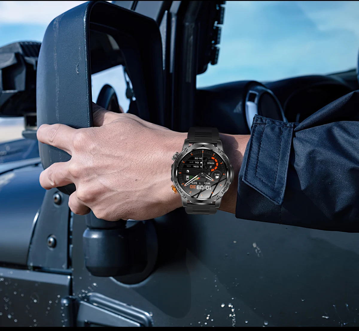 LIGE 2025 New 1000mah Smart Watch Men AMOLED HD Display Sport Fitness LED Flashlight Bluetooth Call Smartwatch For HUAWEI XIAOMI