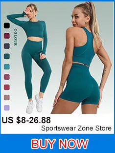 Seamless Yoga Set Gym Clothes Women's Sportswear Yoga Suits Women Fitness Set Tracksuits Sports Outfits Long Sleeve Gym Leggings.