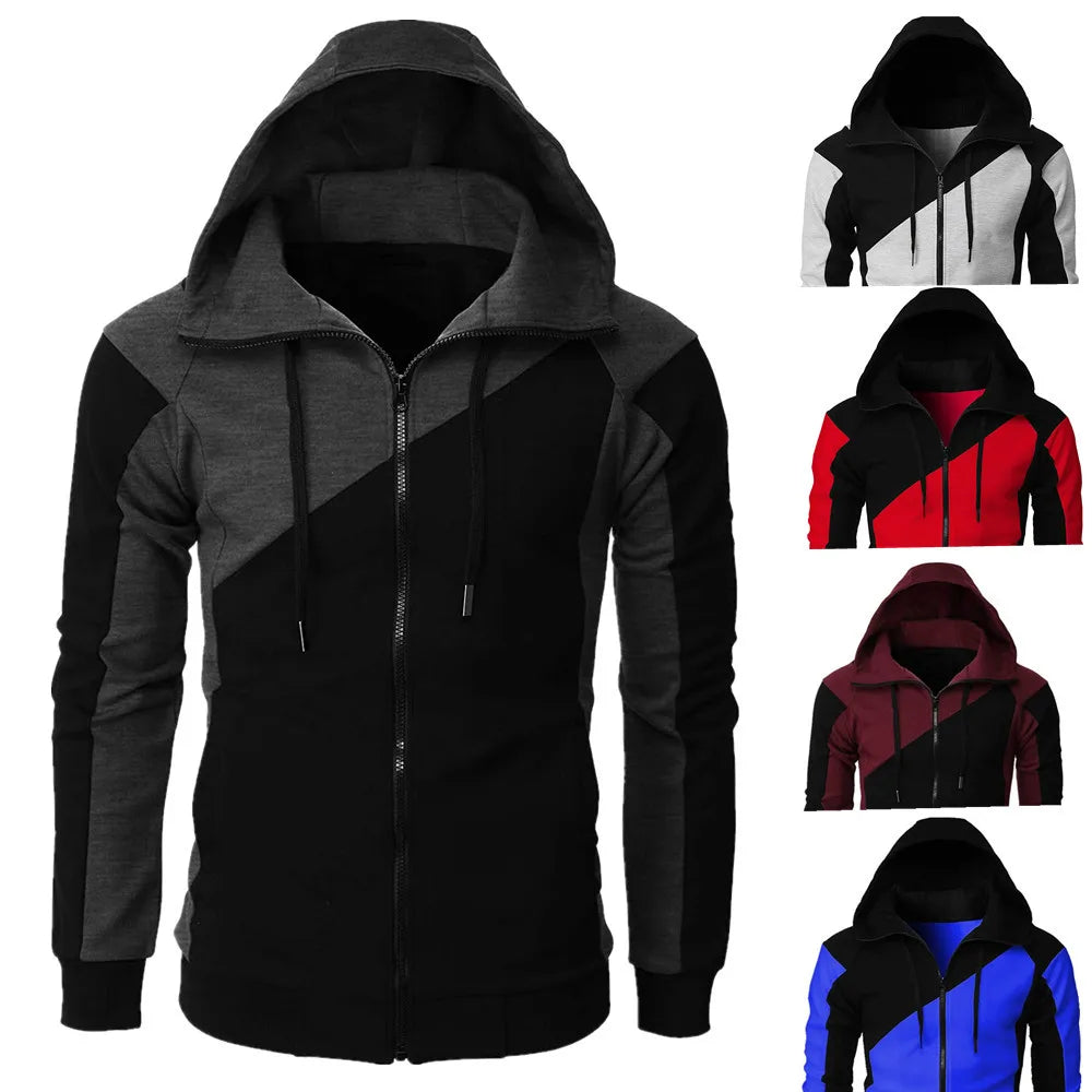 High quality Fashion Zip Hoodies Men Retro Harajuku Solid color Jacket High Street Zip Up Hoodie Casual Loose Sweatshirt Clothes.