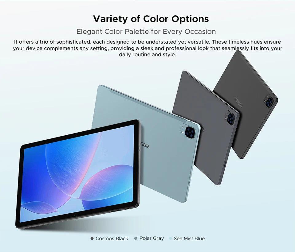 DOOGEE Tab E3 Tablet 11" Screen Android 15 Gemini AI 7.5mm Ultra-thin 32GB (8+24) 256GB Dual Speakers 8800mAh Battery Smart Pad.