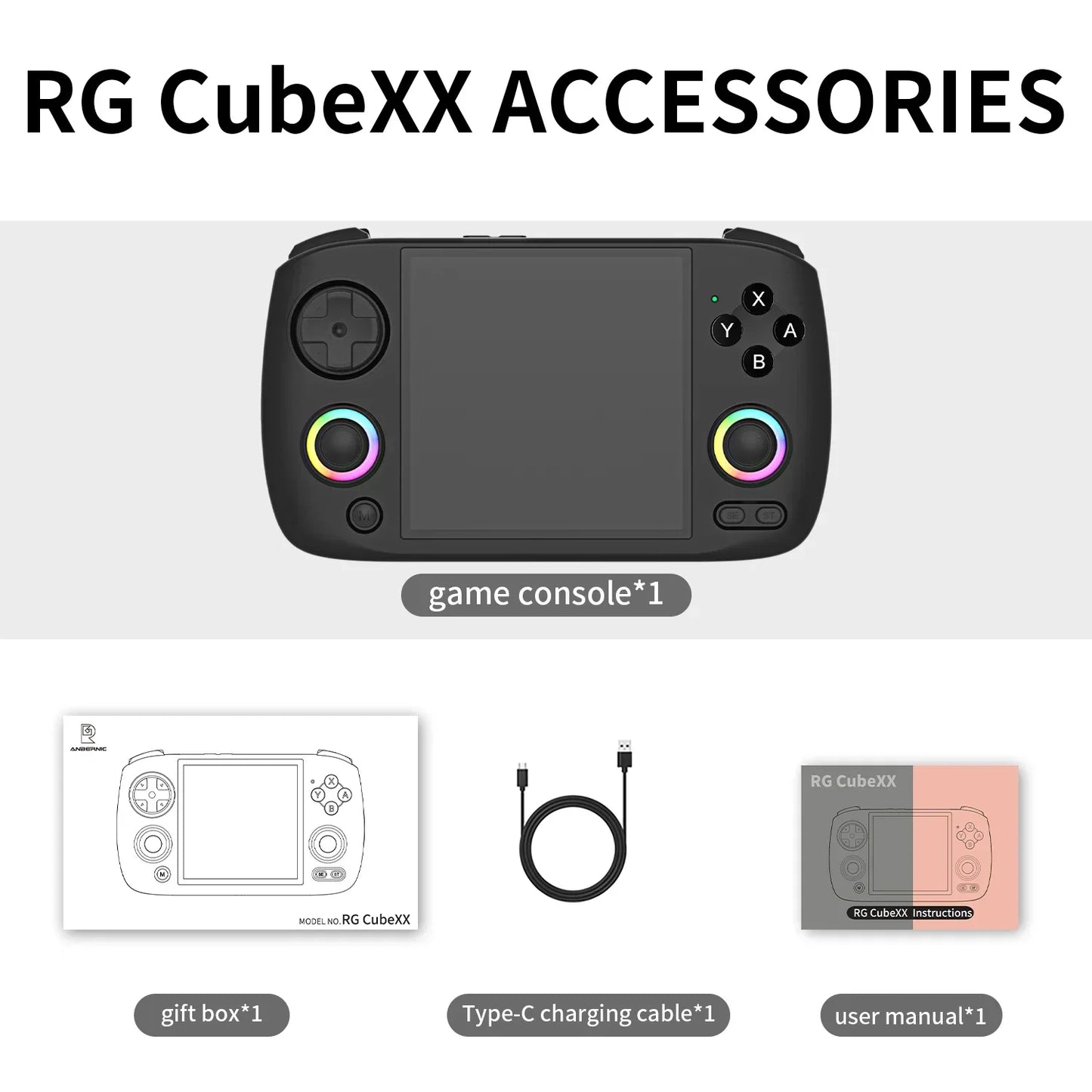 ANBERNIC RG Cube XX Handheld Game Console 3.95 Inch HDMI TV Connect WiFi Pairing Birthday Gift