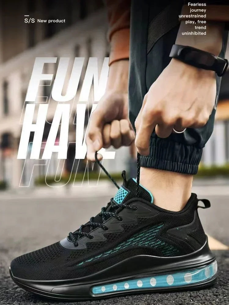 Men's Casual Air Cushion Running Shoes Spring and Autumn New Lightweight Mesh Casual Shoes Anti-Slip Shock Absorbing Sports Shoe.