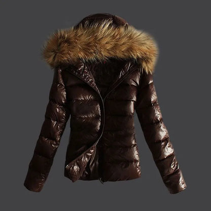 2025, Winter Jacken Frauen Grundlegende Mäntel Mode Faux PU Leder Winter Jacken Frauen Künstliche Pelz Kragen Mantel Weibliche Oberbekleidung.