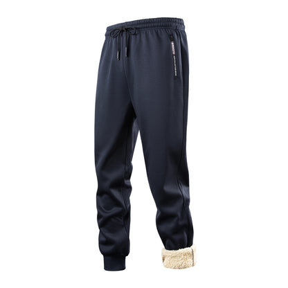 Mens Casual Pants Autumn Winter Fleece Sweatpants Men Running Jogger Sports Gym Trousers Fashion Solid Color Workout Long Pants.