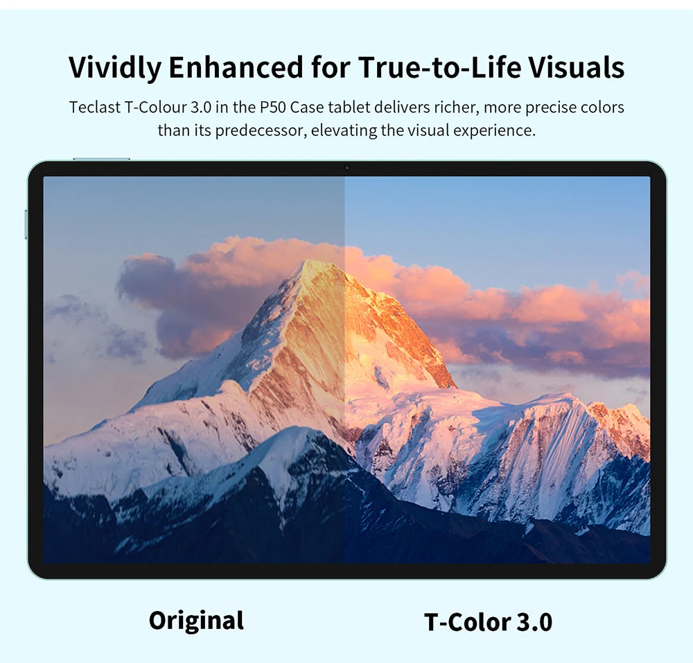 Teclast Tablet P50 Case Android 15 11" T606 8-Core Max 12GB RAM 128GB ROM P50 Case/Keyboard/Mouse/Stylus/Headphone/Stand.