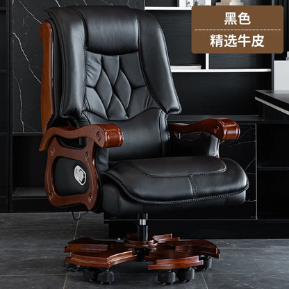 Business Leder Büro Computer Stuhl Liege Verstellbare Rückenlehne Executive Rotierenden Stuhl Massage Computer Büro Möbel
