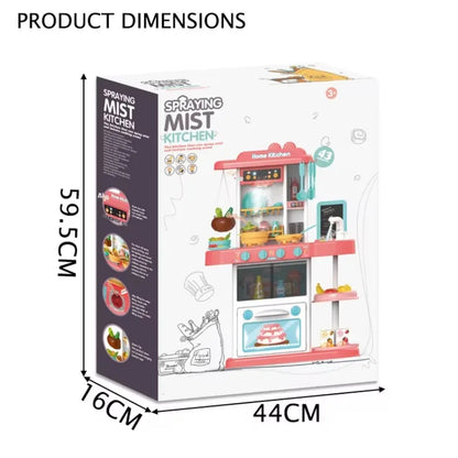 Big Spraying Mist Children Kitchen Electric Home Kitchen Play Toys Set With Water Tap.