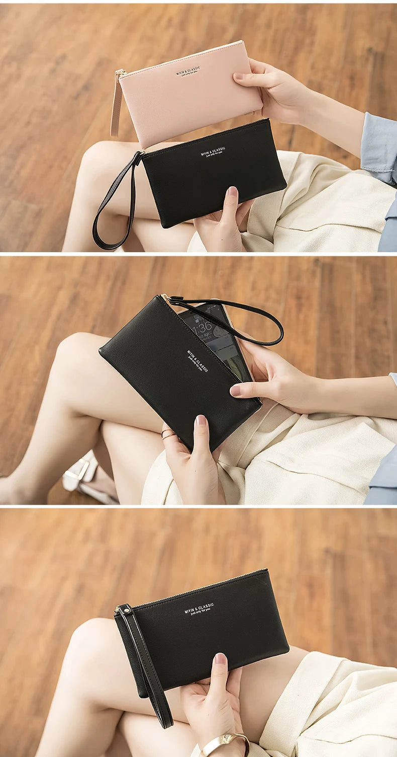 MIYIN Women's Purse long ultra-thin credit card bag minimalist zero purse thin large capacity zipper hold bag handbag purse girl.
