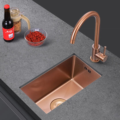 Rose Gold Kitchen Sink Nanometer Technology Gold 4mm thickness 304 Stainless Steel Manual Sink Single Bar Counter Kitchen Sink