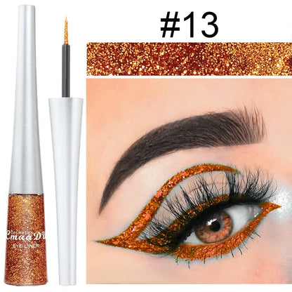Glitter Liquid Eyeliner Pen Pearlescent Sequins Diamond Bright Shining Eyeliner Waterproof Lasting Eyeshadow Women Cosmetics 1pc