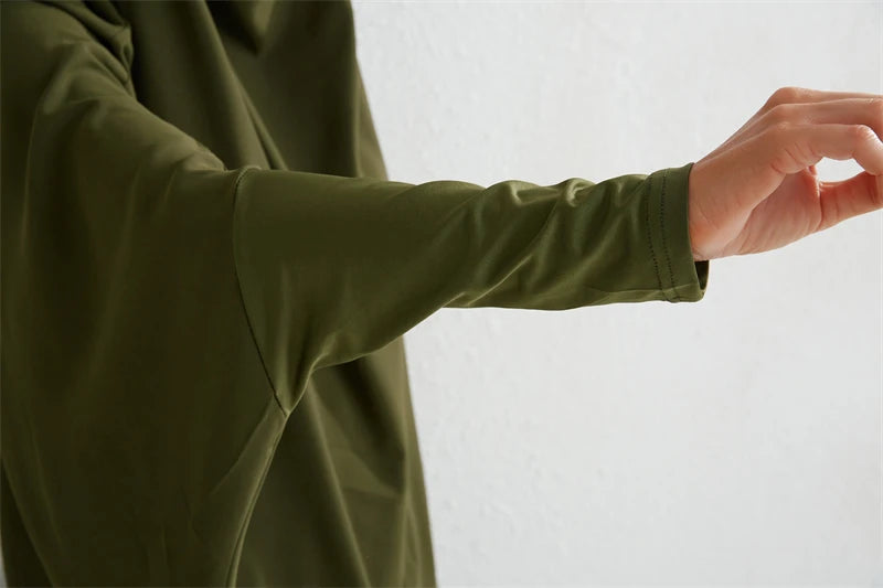 Muslim Sets Two Pieces Prayer Clothing Long Hooded Smocking Sleeve Shirts Hijab Loose Maxi Skirts Elastic Waist Women Abaya Sets.