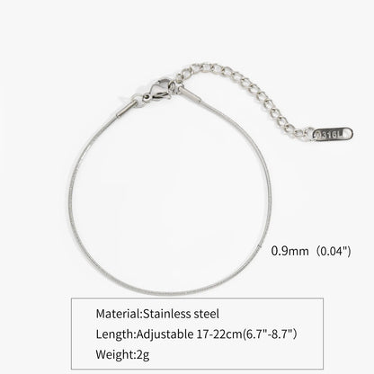 New Ultra-fine Stainless Steel Snake Chain Bracelet Gold Color Simple Bracelet For Women INS Fashion Jewelry Accessories.