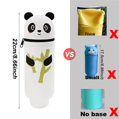Niedliches Tier-Federmäppchen, 2-in-1-Federmäppchen mit Reißverschluss-Stifthalter, weiches Silikon-Federmäppchen, geeignet für das Schulbüro.