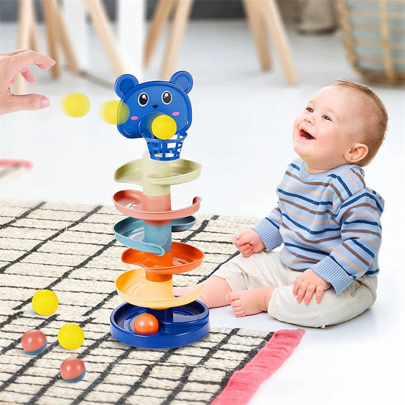 Montessori Rolling Ball Development Game Baby Ball Toy Educational Toys Montessori Activity Stacking Toys For Babies 1 2 3 Years.