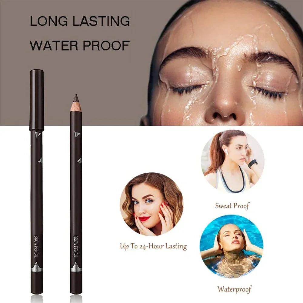 6/12Pcs Eye Brow Pencil Waterproof Professional Women Eye Makeup Pen Easy Color Natural Black Cosmetic Beauty Eyebrow Tool.
