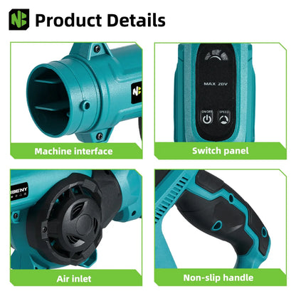 NEWBENY 3 Gänge bürstenloses elektrisches Luftgebläse, kabellos, verstellbare Rotation, Blatt-Schnee-Staubreiniger-Werkzeug für 21 V 18 V Batterie