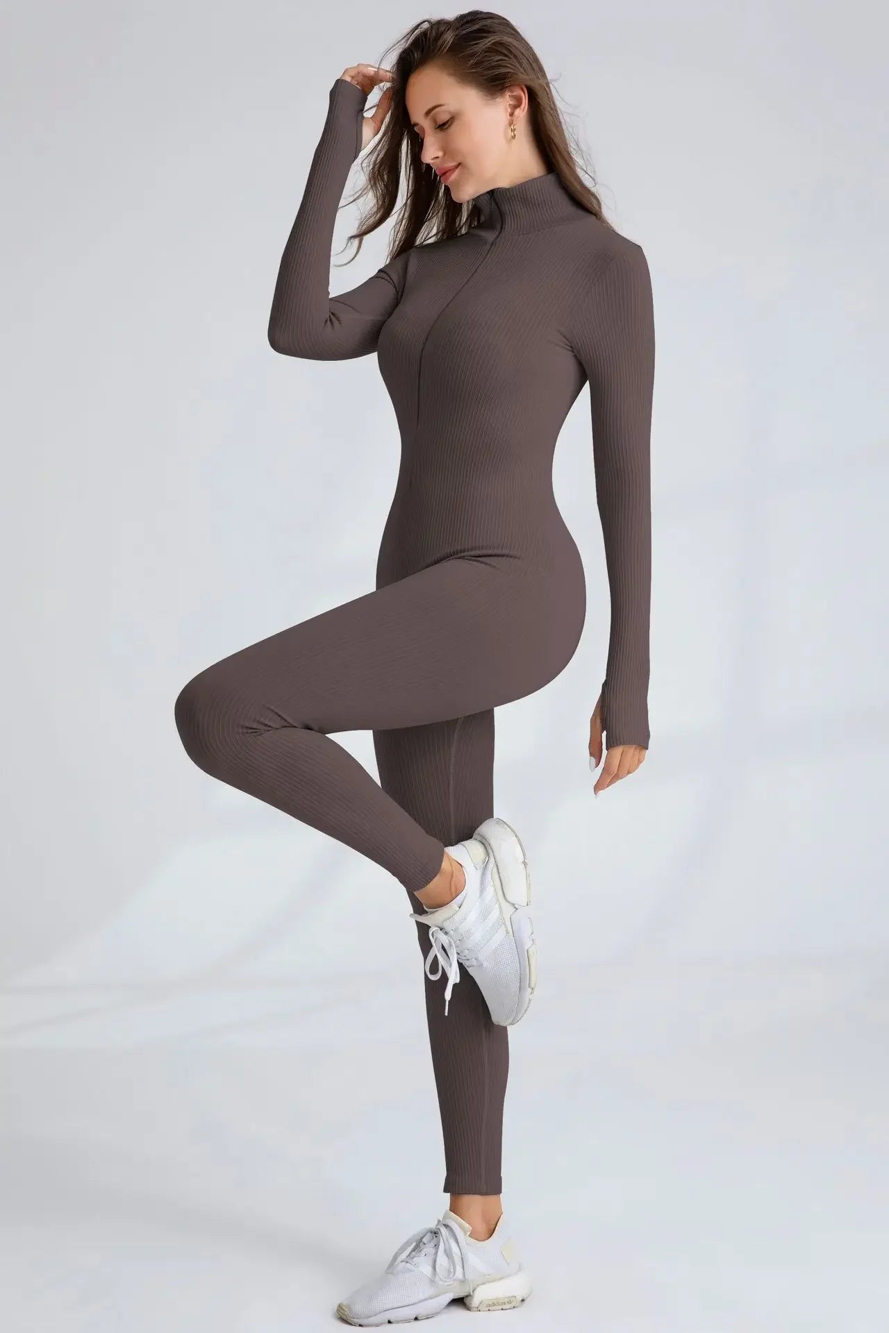 Seamless Zipper Women's Yoga Suit Quick Dry Fitness Running Sportswear Cross-Border European American Style Autumn/Winter.