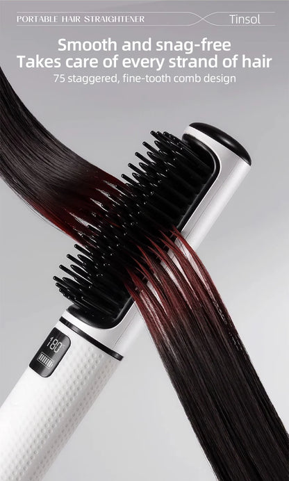 Electric Hot Comb Multi-function Wireless Hair Straightening Comb Negative Ion Anti Hot Styling Tool Hair Straightening Brush.