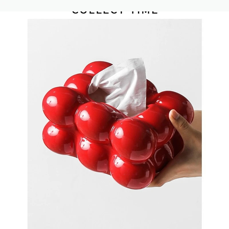 Ceramic Tissue Box Candy Drawer Napkin Paper Drawer Tray Household Storage Dining Table Tissue Box.