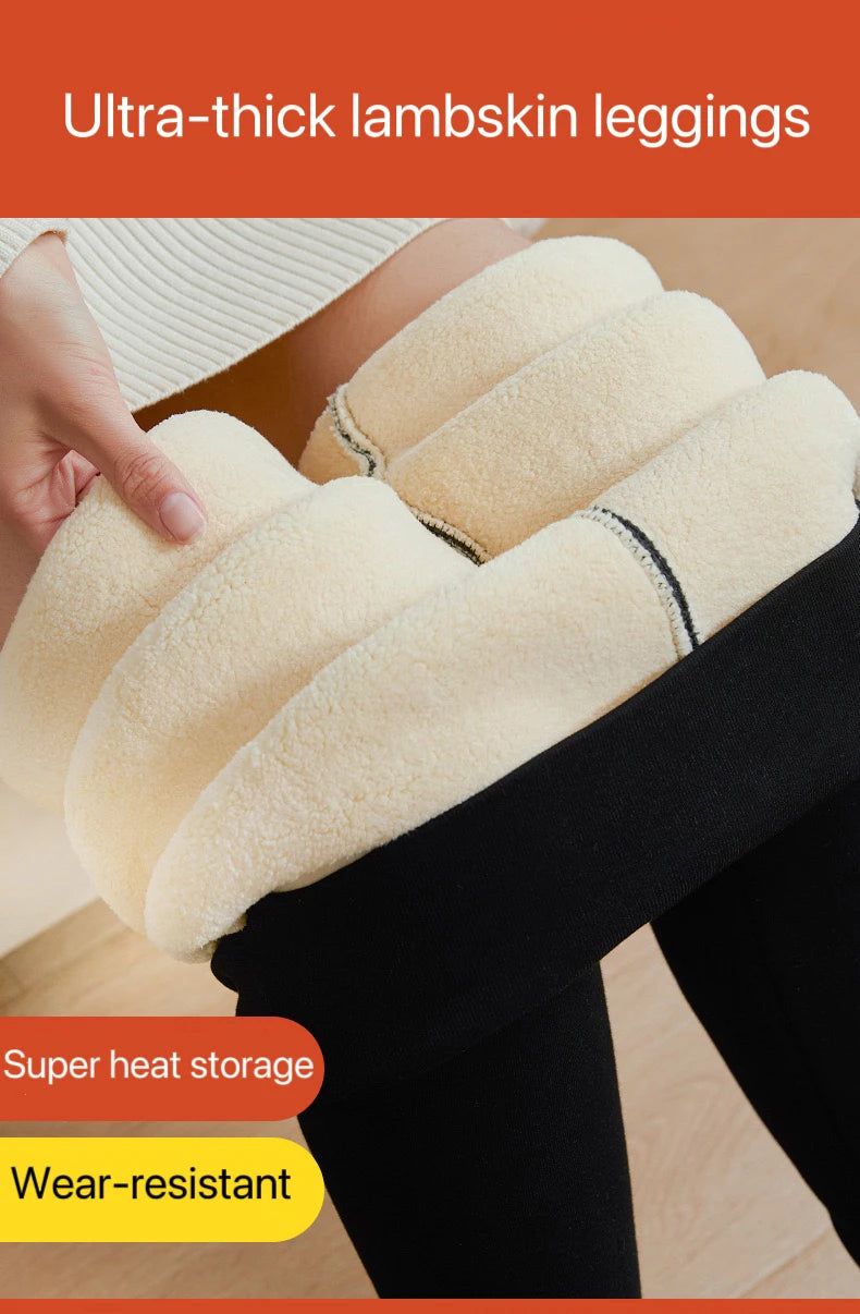 1pcs Winter Leggings Women Cotton Extra Thick Warm Pants Fashion Thermal Legging Slim Black Elastic High Waist Solid Leggings.