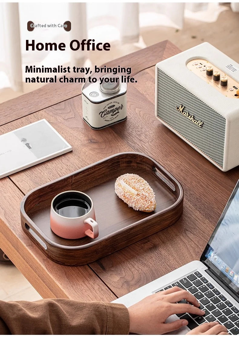 Gianxi Japanese Bamboo Household Tray Rectangular Hotel Solid Wood Dinner Plate Afternoon Tea Dessert Dim Sum Plate Tea Tray.