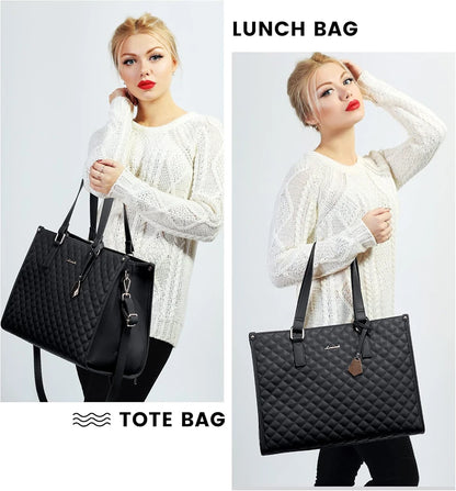 2-in-1-Lunch-Tragetasche für Damen, Schulter-Laptoptasche, großes Fassungsvermögen, mit isoliertem Fach, multifunktionale Picknicktasche für den Außenbereich.