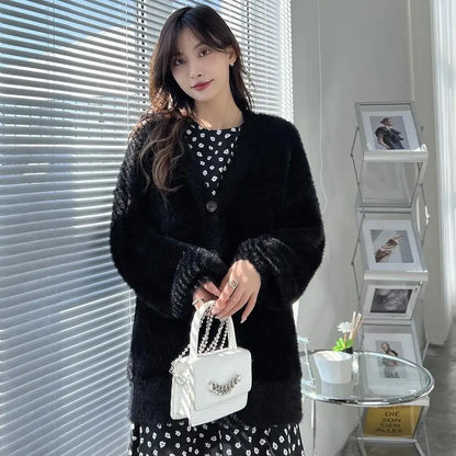 Winterkleidung für Damen, Strickjacke, koreanische Mode, Herbst 2022, modische Damenbekleidung, Neuankömmlinge, Vintage-Strickwaren, Langarm-Top