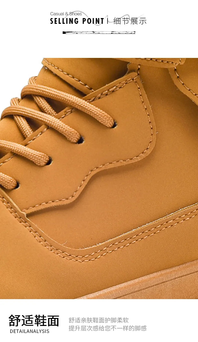 Hot Fashion Brown Sneakers Men 2024 Designer Men High Top Shoes Comfortable Platform Shoes Men Casual Mens Skateboard Sneakers.