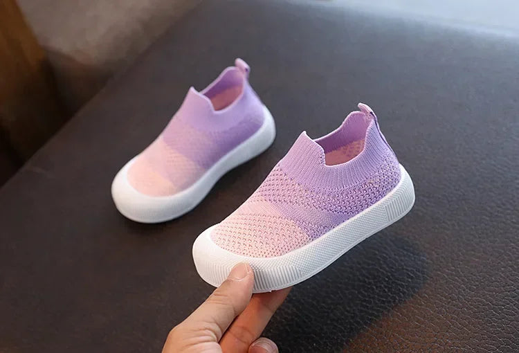 Children Shoes Spring Autumn Kids Sneakers Soft Breathable Mesh Boys Slip-on Shoes Patchwork Color Girls Shoes.