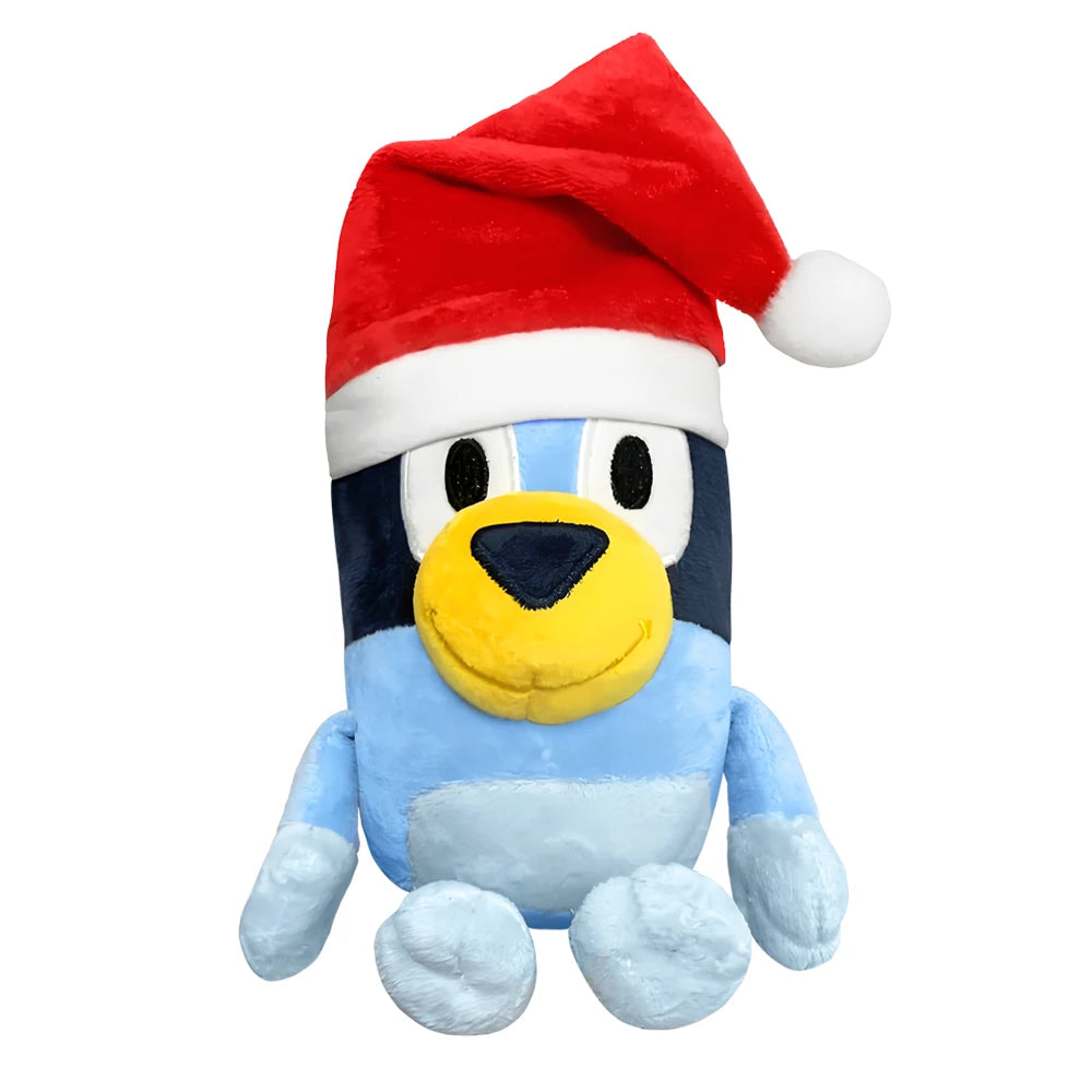 20/30CM Bluey Bingo Plush Dolls Cute Cartoon Christmas Hat And Shining Star Eye Anime Figure Stuffed Toys Birthday Gift For Kids.