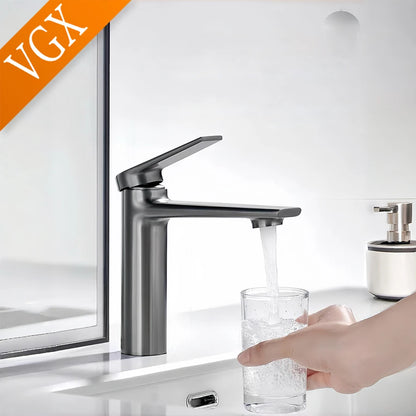 VGX Bathroom Faucets Luxury Gold Basin Mixer Sink Faucet Gourmet Washbasin Tapware Hot Cold Water Tap Brass Chrome Black Grey