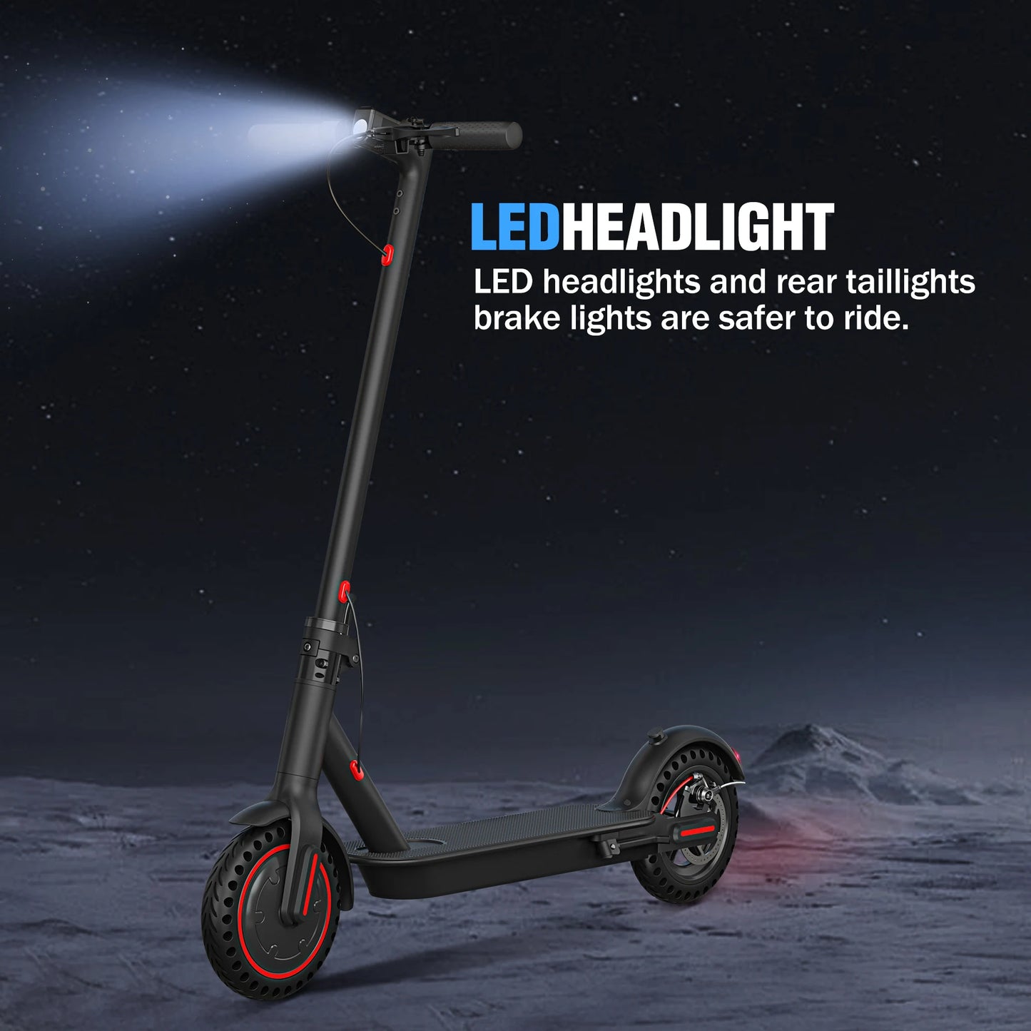 350W Foldable Electric Scooter Adults, 8.5'' Solid Tires, 30KM/H, 30-35KM Range, 36V 10.4Ah Battery, APP Control E-scooter.
