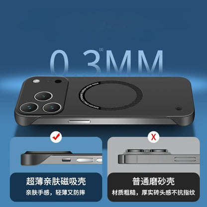 For IPhone 17 Pro Max Case for Magsafe Magnetic Frameless Hard PC Phone Case for IPhone 17 Air 17Pro 16E Shockproof Matte Cover.