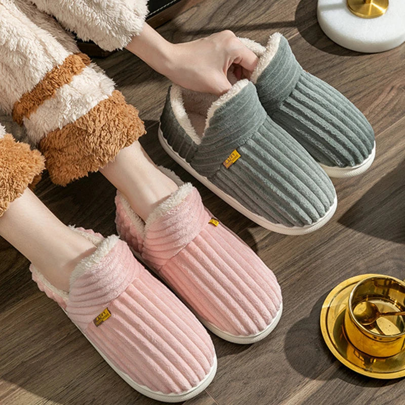 Litfun Warm Plush Fur Slippers For Women Men Winter Indoor Fluffy Warm Fuzzy House Slippers Outdoor Fuzzy Soft Furry Slippers.