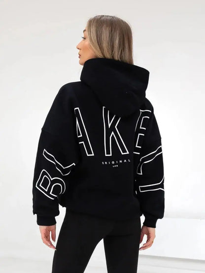 European American Fashion Printed Hooded Hip Hop Sweatshirt 2025 New Cross Border Thickened Versatile Long-sleeved Loose Clothes.