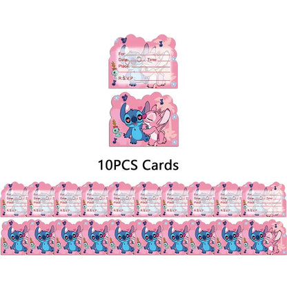 Disney Lilo Stitch Geburtstag Party Dekoration Kinder Stitch Thema Geschirr Set Engel Luftballons Happy Banner Zubehör für Mädchen zugunsten