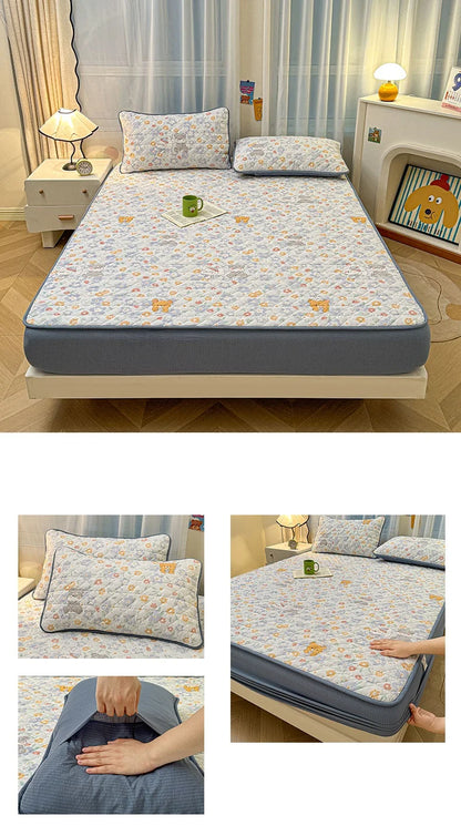 Non-slip Bed Cover Queen/King Size Bedspread Thicken Bed Linen Home Mattress Protector cubre colchón (Pillowcase Need Order).