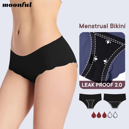 Seamless Period Underwear Menstrual Cycle Absorbent Underwear for Women Heavy Flow Leak Proof Menstrual Panties for Menstruation.