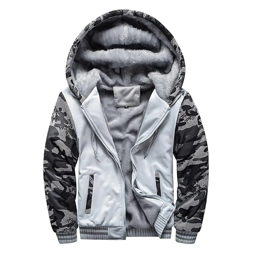 Men's Jacket Camouflage Thicken Winter Jackets for Men Fleece Long Sleeve Coat Man Casual Hoodies Streetwear Men's Coats.