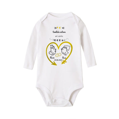 Personalisierter Baby-Body „I Also Attended The Wedding“, individueller Name, Baby-Overall, Hochzeit, Kleinkind, Kleinkind, Junge, Mädchen, Strampler, Outfits.