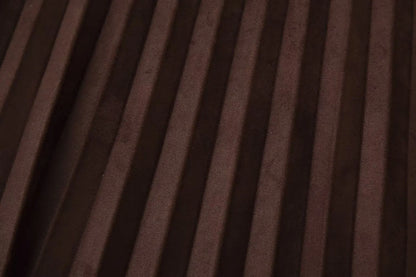 European and American style autumn new fashion trend casual simple women's matching belt suede effect pleated midi skirt.